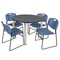 Regency Kee Round Table & Chair Set, Wood, Metal, Polypropylene Top, Grey TB48RNDGYBPCM44BE - alternate 1